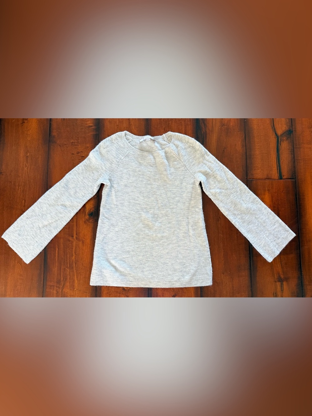 LOFT Heathered Light Gray Crewneck Sweater